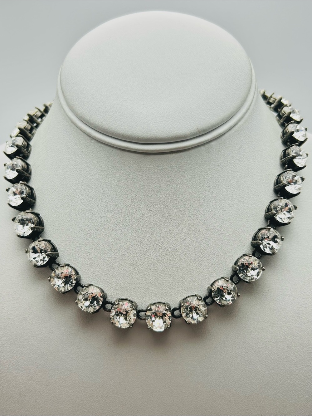J. Crew Martha Swarovski Crystal Silver Necklace